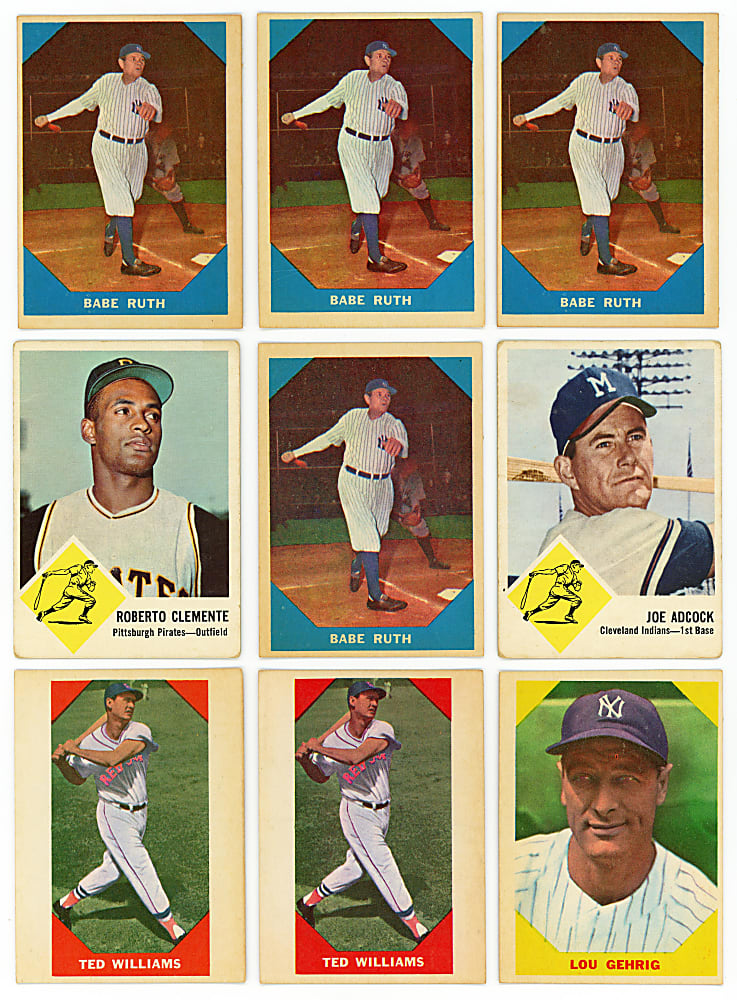 1959-1963 Fleer Collection (248) with (4) Babe Ruth & (2) Lou Gehrig