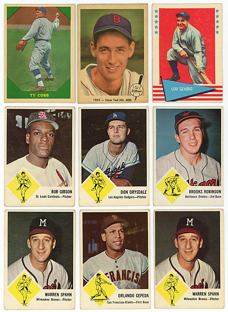 1959-1963 Fleer Collection (248) with (4) Babe Ruth & (2) Lou Gehrig