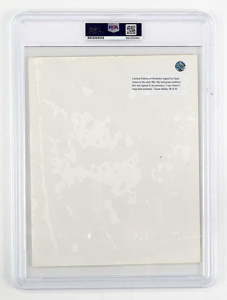 1980s Hank Aaron Signed Color Photograph - PSA/DNA MINT 9 Autograph Grade