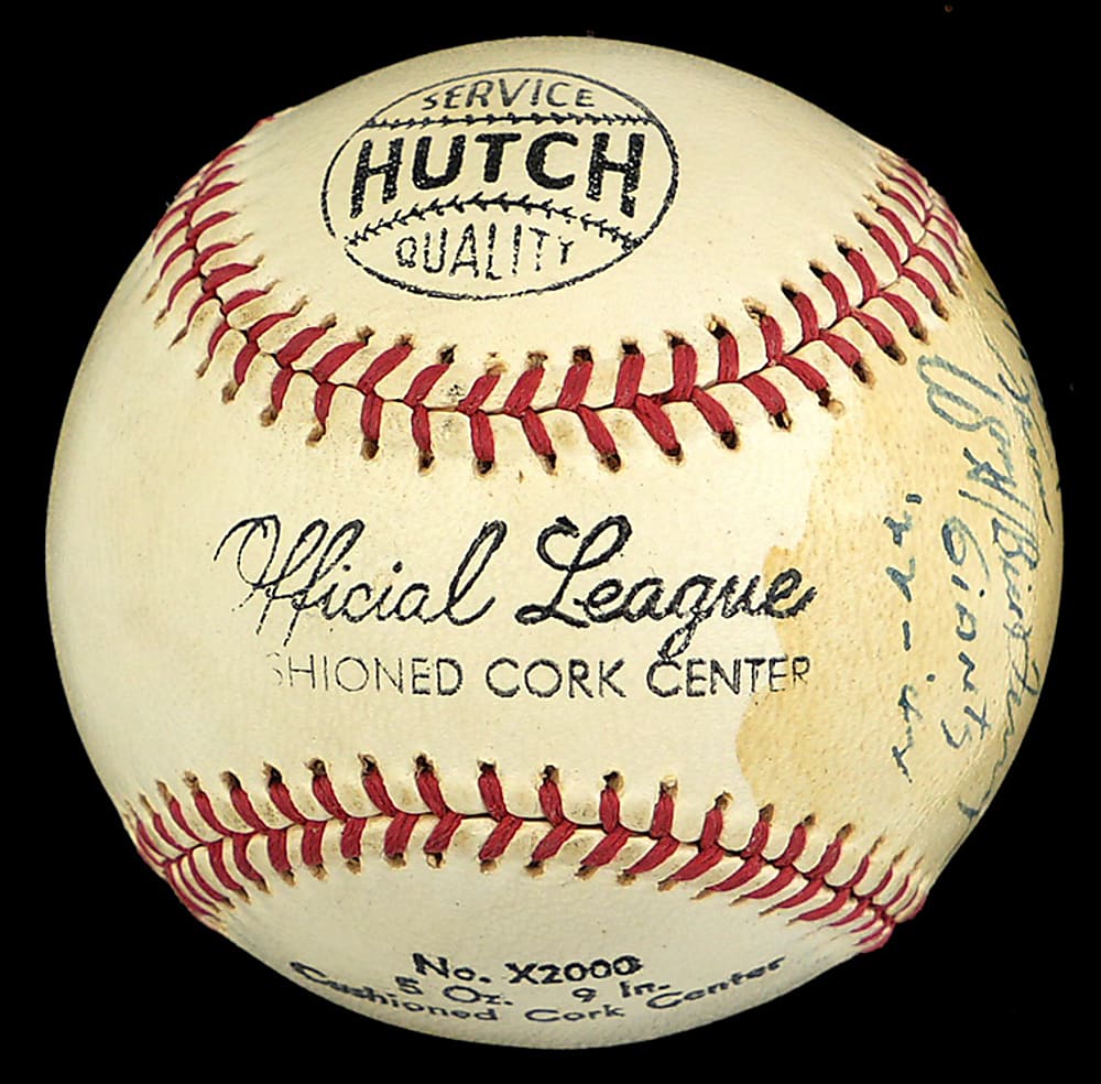 1955 Bill Terry Single-Signed Period Baseball with PSA/DNA LOA & Typed Letter Signed
