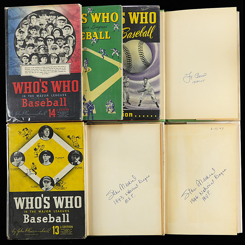 1944-1952 Hall of Famer Signed Who's Who Hardcover Book Collection (7) - Each with MVP Inscription