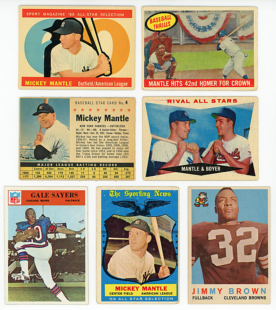 1958-1966 Baseball & Football Collection (375+) with (5) Mantle, (4) Aaron, (2) Mays, J. Brown & Unitas