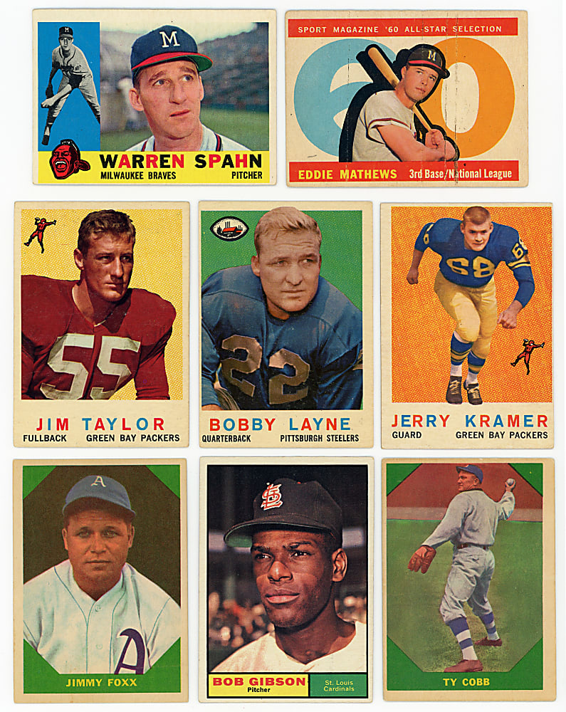 1958-1966 Baseball & Football Collection (375+) with (5) Mantle, (4) Aaron, (2) Mays, J. Brown & Unitas