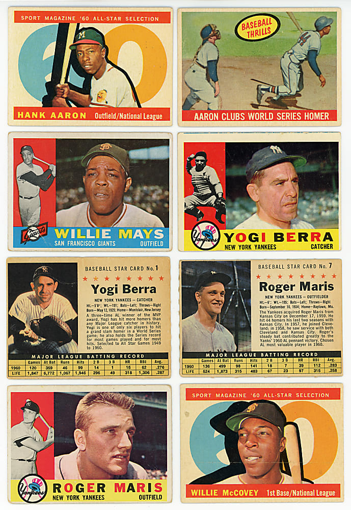 1958-1966 Baseball & Football Collection (375+) with (5) Mantle, (4) Aaron, (2) Mays, J. Brown & Unitas