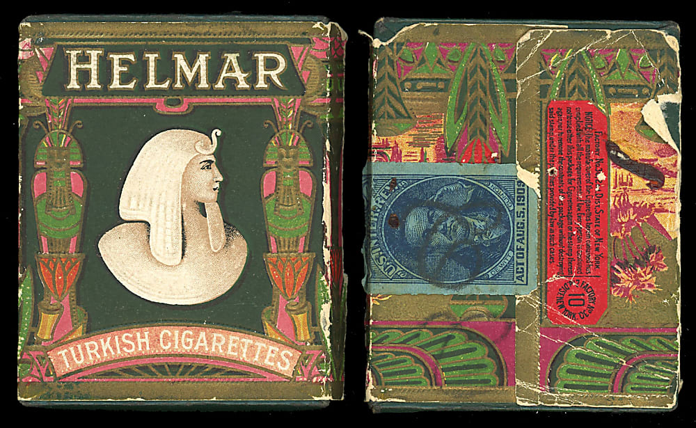 1911 T69 Helmar Historic Homes Near-Complete Set (49/50) with Original Turkish Cigarettes Box