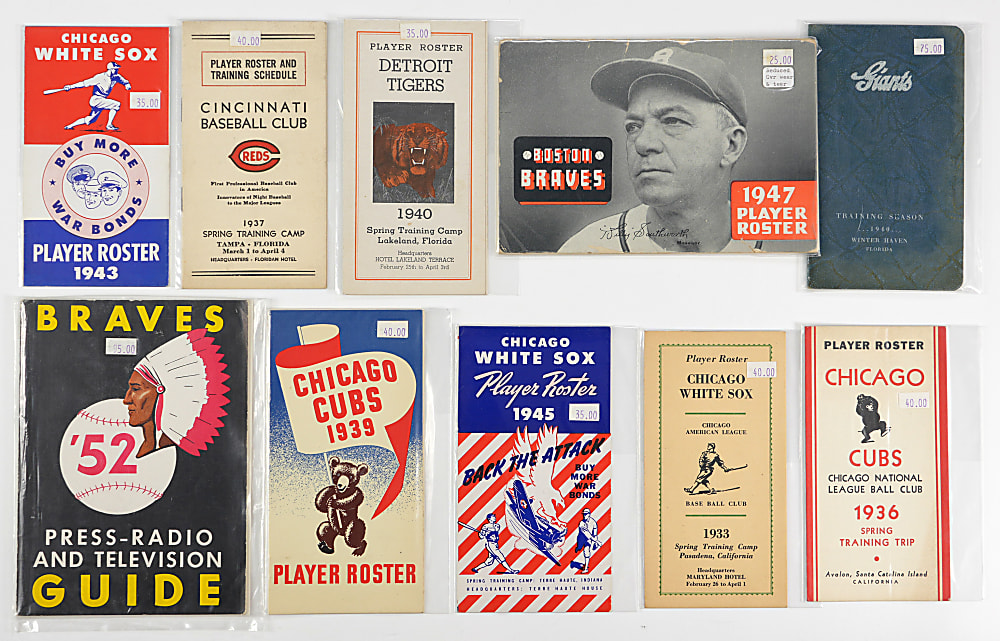 1925-1959 MLB Team-Issued Rosters, Sketchbook & Media Guide Collection (134) With Tougher / Early Examples