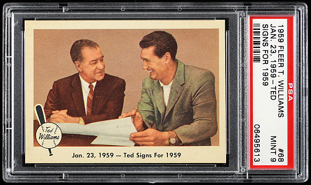 1959 Fleer Ted Williams #68 "Ted Signs for 1959" PSA MINT 9