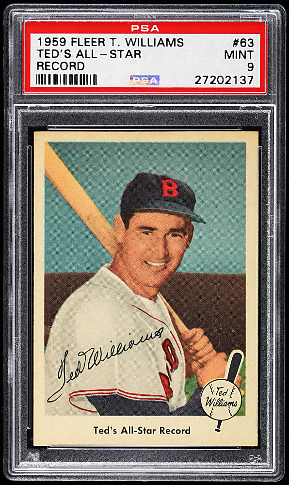 1959 Fleer Ted Williams #63 "Ted's All-Star Record" PSA MINT 9