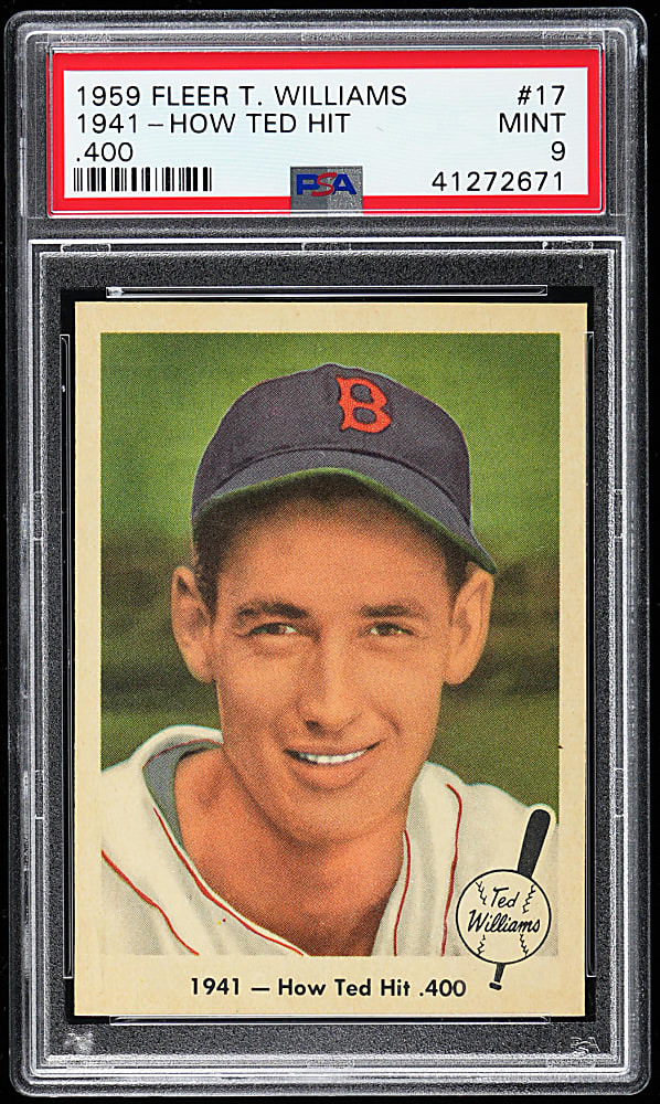 1959 Fleer Ted Williams #17 "How Ted Hit .400" PSA MINT 9