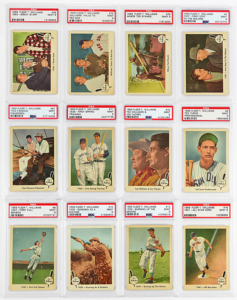 1959 Fleer Ted Williams PSA MINT 9 Graded Near Set (74/80)
