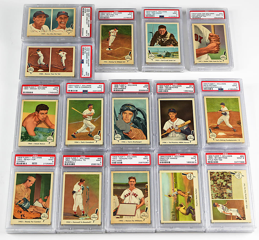 1959 Fleer Ted Williams PSA MINT 9 Graded Near Set (74/80)