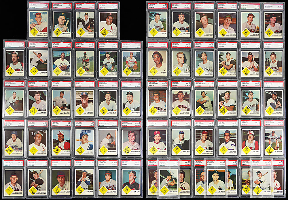 1963 Fleer PSA NM-MT 8 to MINT 9 Graded Near Set (61/66)