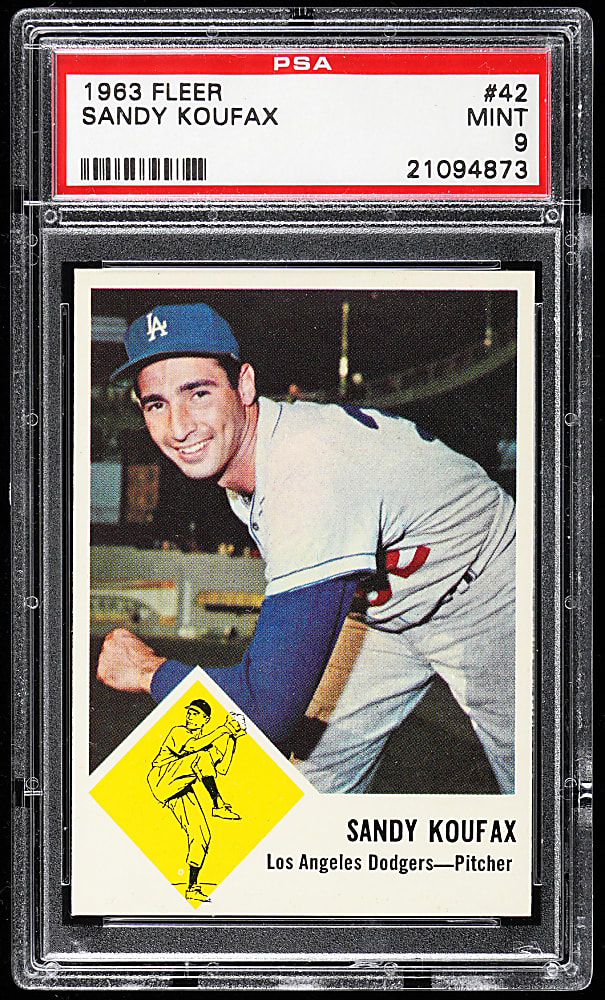 1963 Fleer #42 Sandy Koufax PSA MINT 9