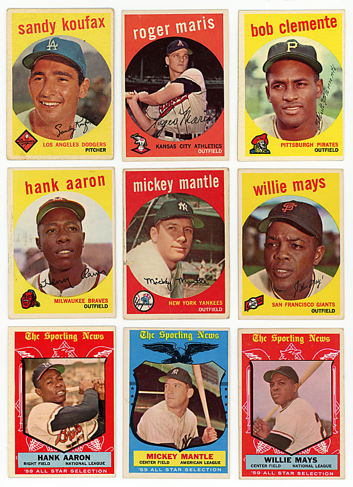 1959 Topps Near Complete Set (560/572) with Aaron, Mantle & Mays