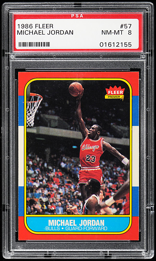 1986-1987 Fleer Basketball #57 Michael Jordan Rookie PSA NM-MT 8