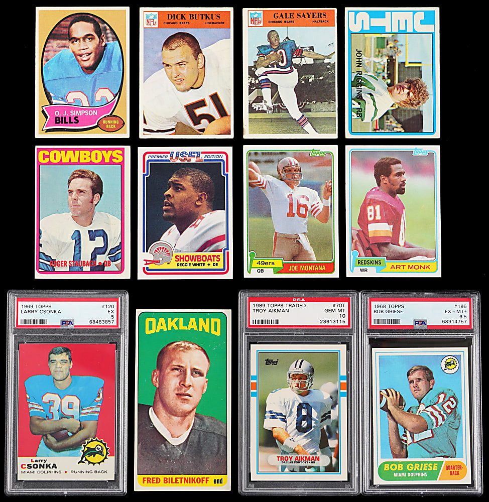 1965-1989 Football Hall of Fame Rookie Collection (12) with (3) PSA Graded
