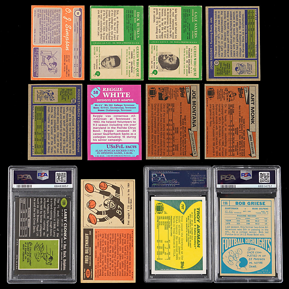 1965-1989 Football Hall of Fame Rookie Collection (12) with (3) PSA Graded