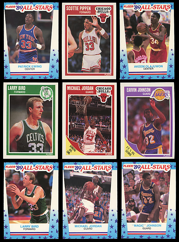 1989-1990 Fleer Basketball Complete Set (168) & Sticker Set (11) - Clean!