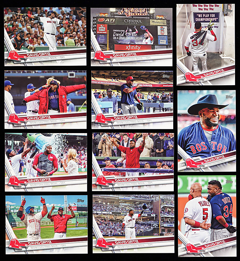 2017 Topps #350 David Ortiz Player Set (11) Different with Shortprints, Super Shortprints & Ultra Shortprints