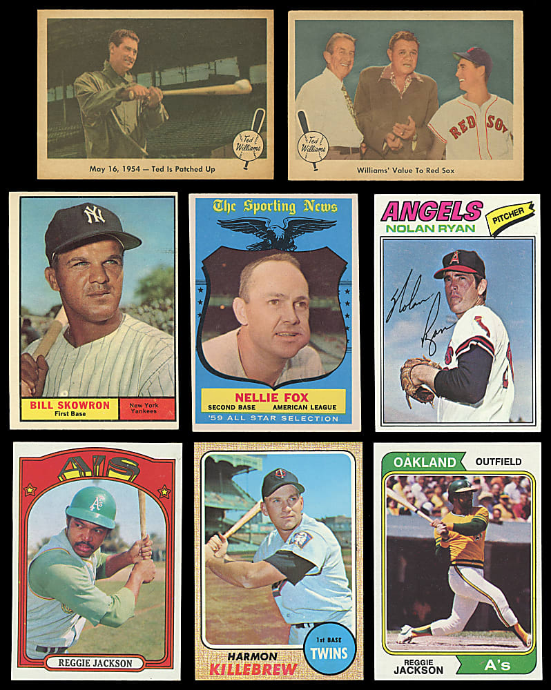 1943-1979 Mostly Topps Collection (97) with (43) Hall of Famers Including Hank Aaron & Mickey Mantle - Clean!
