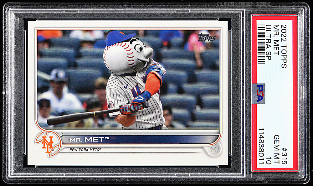 2022 Topps #315 "Mr. Met" Ultra Short Print PSA GEM MINT 10