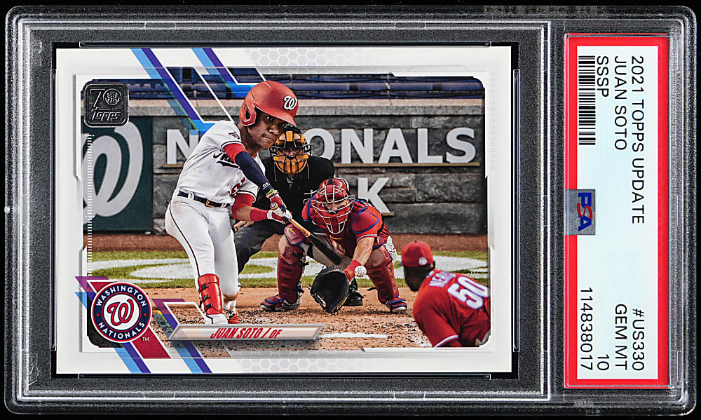 2021 Topps Update #US330 Juan Soto "Big Head" Super Shortprint PSA GEM MINT 10