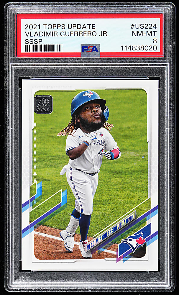 2021 Topps Update #US224 Vladimir Guerrero Jr. "Big Head" Super Shortprint PSA NM-MT 8