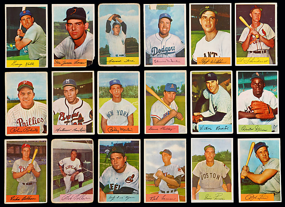 1954 Bowman Near Complete Set (222/224) with #89 Willie Mays Plus 2 Variations