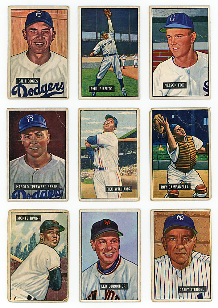 1951 Bowman Near Complete Set (285/324) with #165 Ted Williams & 52 High Numbers
