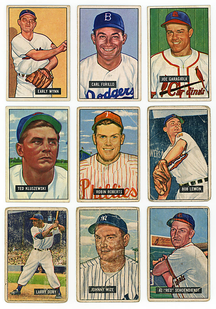 1951 Bowman Near Complete Set (285/324) with #165 Ted Williams & 52 High Numbers