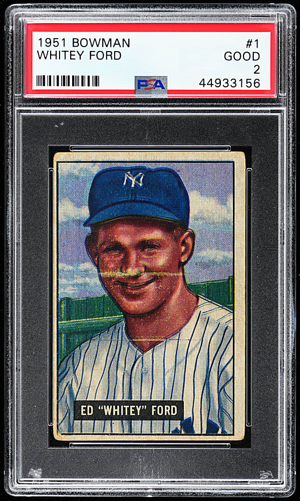 1951 Bowman #1 Whitey Ford Rookie PSA GOOD 2
