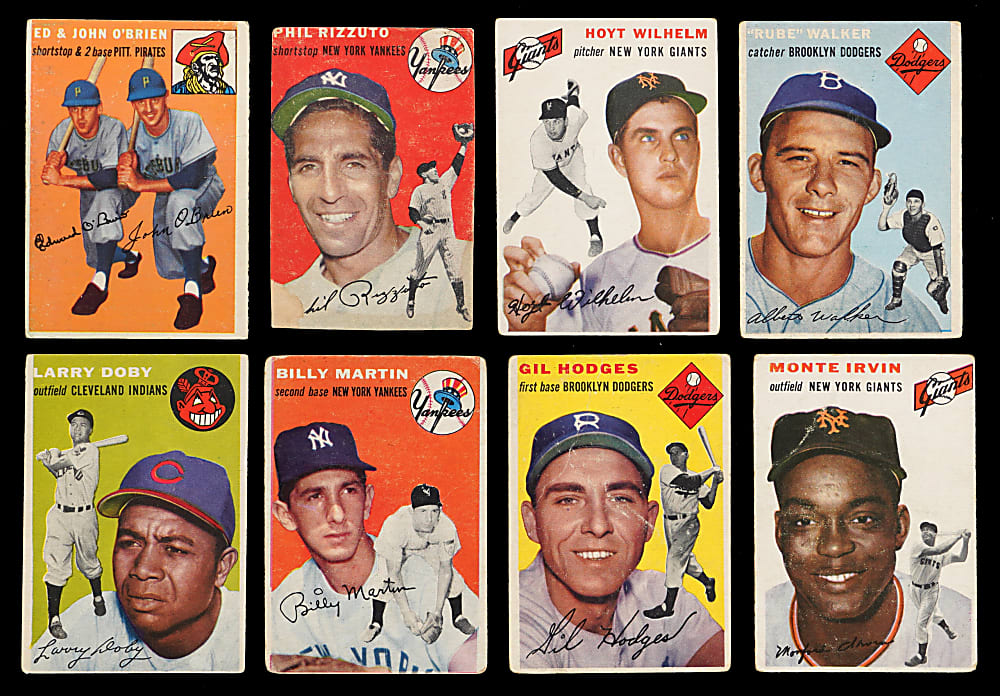 1954 Topps Near Complete Set (243/250) with #10 Jackie Robinson & (2) PSA Graded