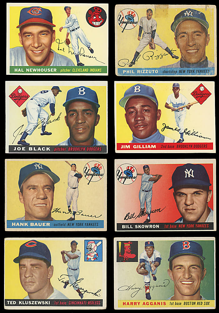 1955 Topps Near Complete Set (192/206) with Willie Mays, Ted Williams & (6) Graded