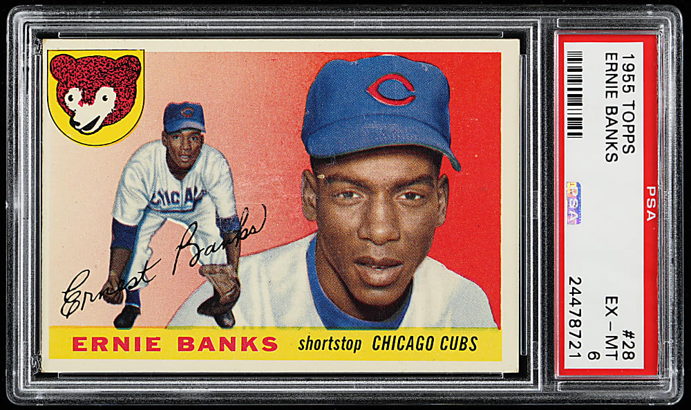 1955 Topps #28 Ernie Banks PSA EX-MT 6