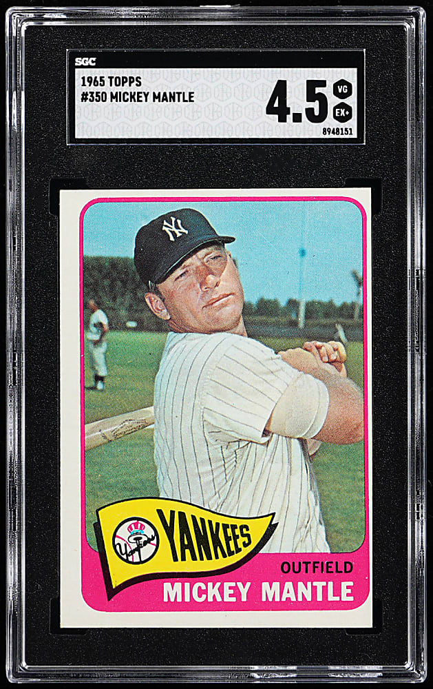 1965 Topps #350 Mickey Mantle SGC VG/EX+ 4.5