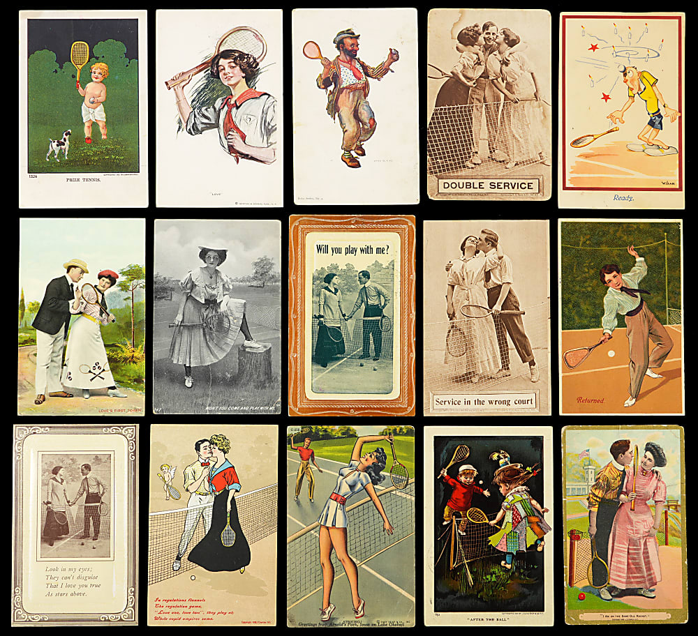 1900s to 1930s Tennis Postcards (90) Assorted