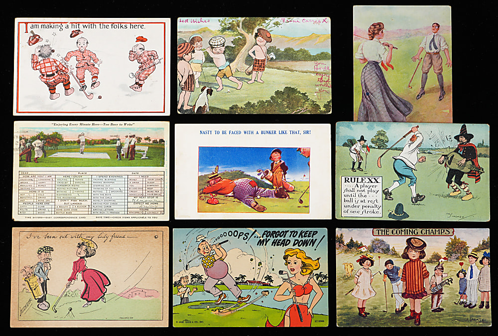 1900s to 1930s Golf Comic Postcards (105) Assorted