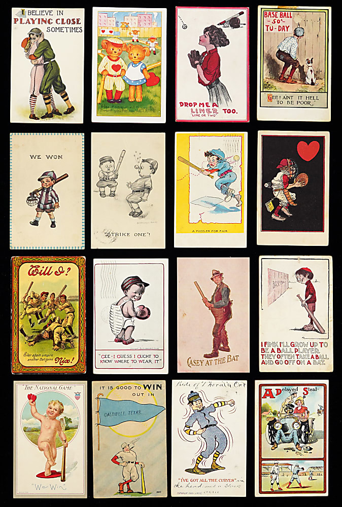 1900s to 1930s Baseball Comic Postcards (422) with Sets, Partial Sets and Assorted Balance of Collection