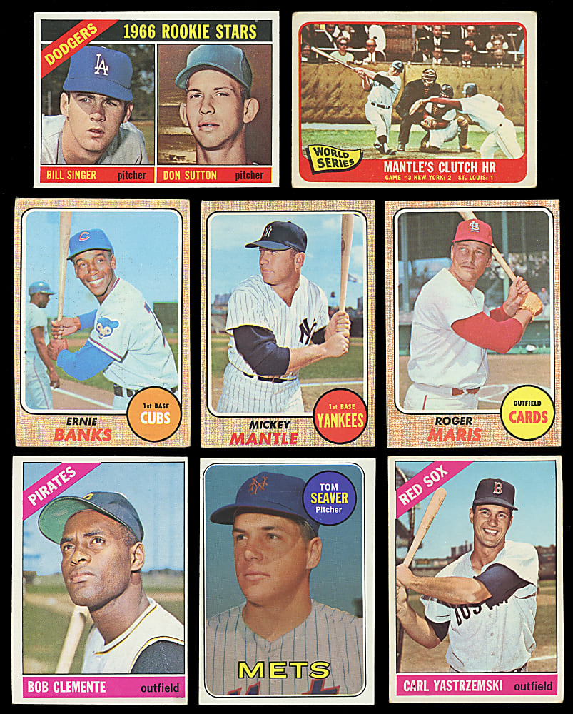 1957-1969 Topps Collection (188) with (38) Hall of Famers Including (4) Mickey Mantle