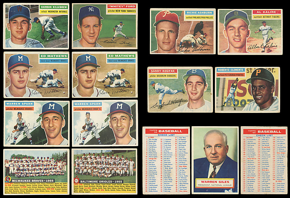 1956 Topps Near Master Set with Near Set (328/340) Plus 122 Gray/White Back Variations & 22 Team Variations/Checklists