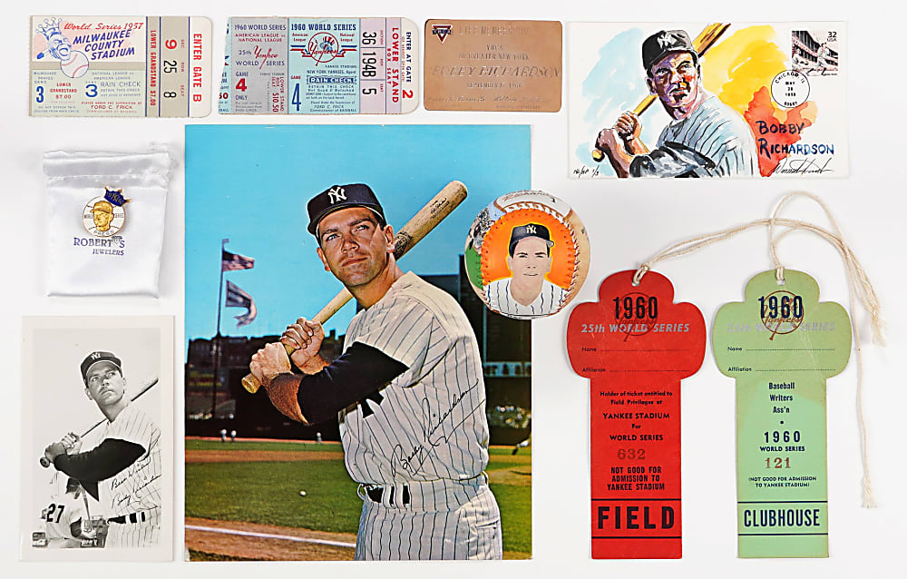 1950s-2010s Bobby Richardson Personal Collection Treasure Chest Bundle (600+) with 1960 World Series Press Pin & Ticket Stub