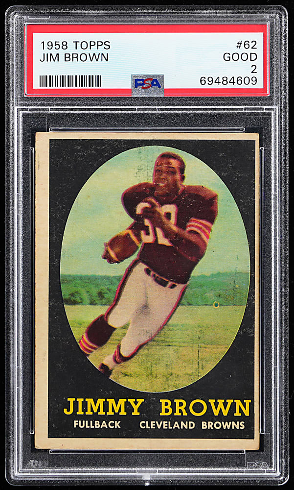 1958 Topps Football #62 Jim Brown Rookie PSA GOOD 2