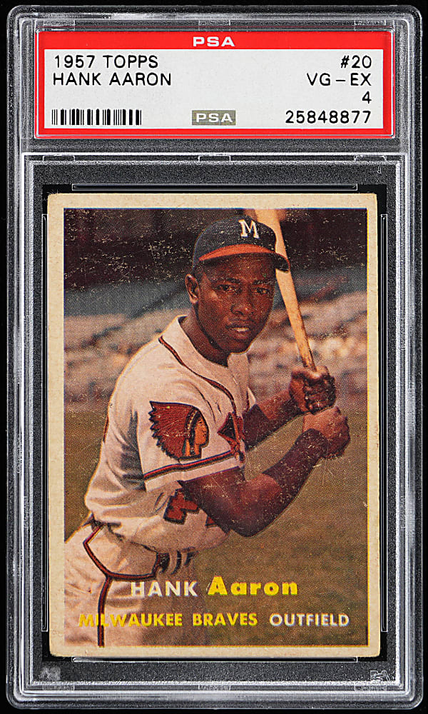 1957 Topps #20 Hank Aaron PSA VG-EX 4