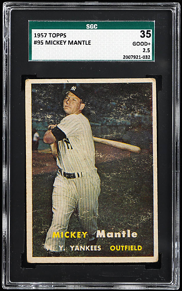 1957 Topps #95 Mickey Mantle SGC GOOD+ 2.5