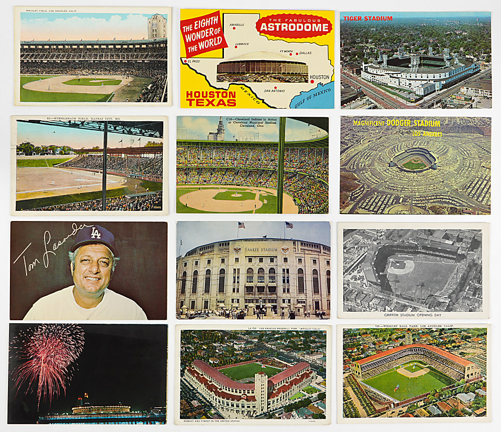 1940s to 1970s Baseball Stadium (695) and Player (120) Postcards Balance of Collection