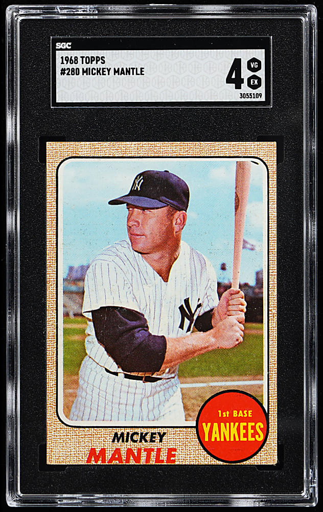1968 Topps #280 Mickey Mantle SGC VG/EX 4