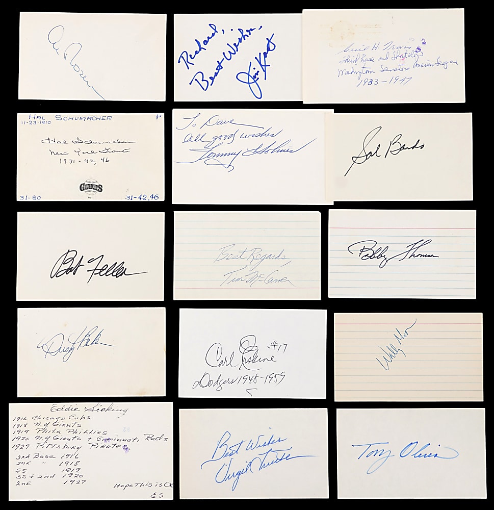 1970s to 1990s Signed Postcards (990) and Index Cards (65) Balance of Collection