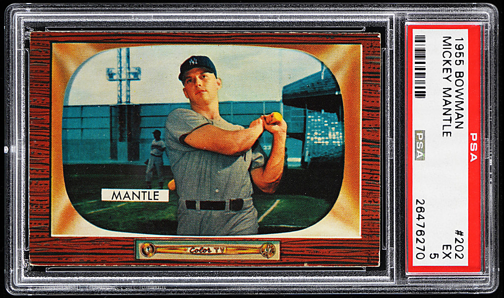 1955 Bowman #202 Mickey Mantle PSA EX 5