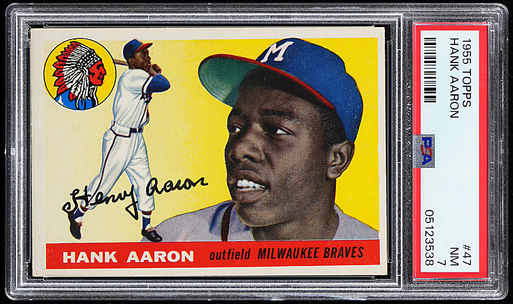 1955 Topps #47 Hank Aaron PSA NM 7