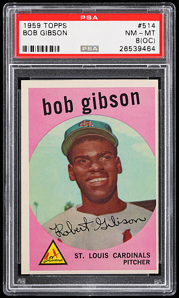 1959 Topps #514 Bob Gibson Rookie PSA NM-MT 8 (oc)